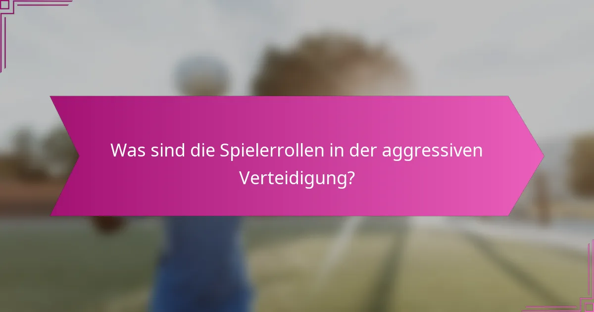 Was sind die Spielerrollen in der aggressiven Verteidigung?