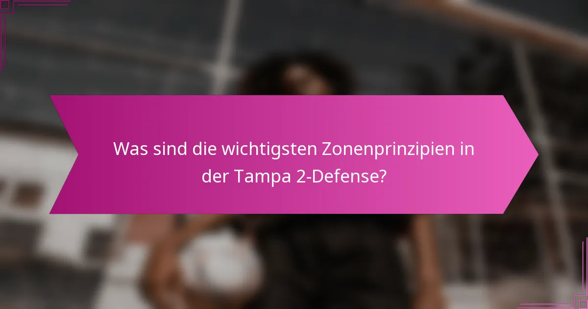 Was sind die wichtigsten Zonenprinzipien in der Tampa 2-Defense?