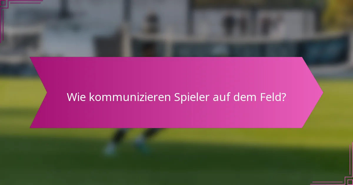 Wie kommunizieren Spieler auf dem Feld?